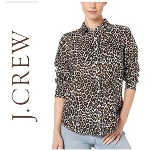 J.Crew Slim Perfect Shirt in Leopard Print